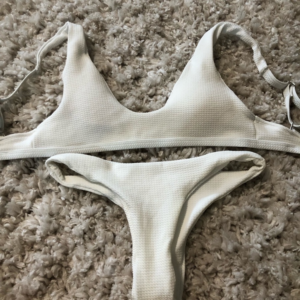 white shein bikini